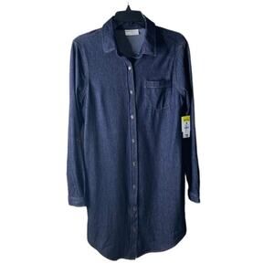 Bobbie Brooks Button Tunic Denim Shirts Womens S Long Sleeve Chest Pocket Casual